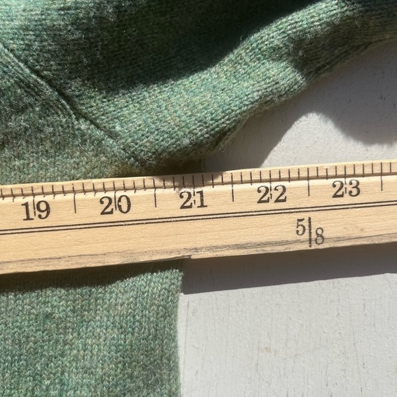 Men's Polo Ralph Lauren Sweatshirt Green Pony L V-Neck Wool Preppy Dad Classic - Picture 10 of 12